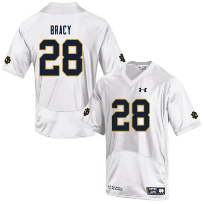 Notre Dame Fighting Irish Men's TaRiq Bracy #28 White Under Armour Authentic Stitched College NCAA Football Jersey EPU3399VA